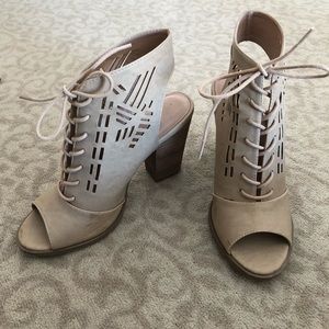 Tan Sandal Boot Heels women’s size 7